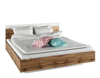 Manželská postel 160 cm Gaila (dub wotan + bílá)