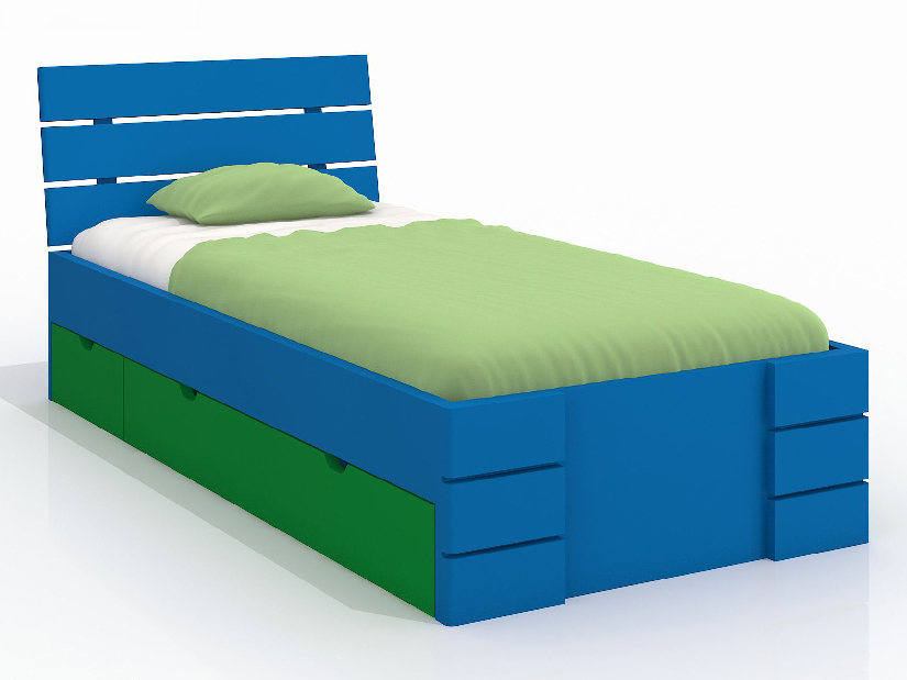 Jednolůžková postel 120 cm Naturlig Kids Lorenskog High Drawers (borovice) (s roštem)