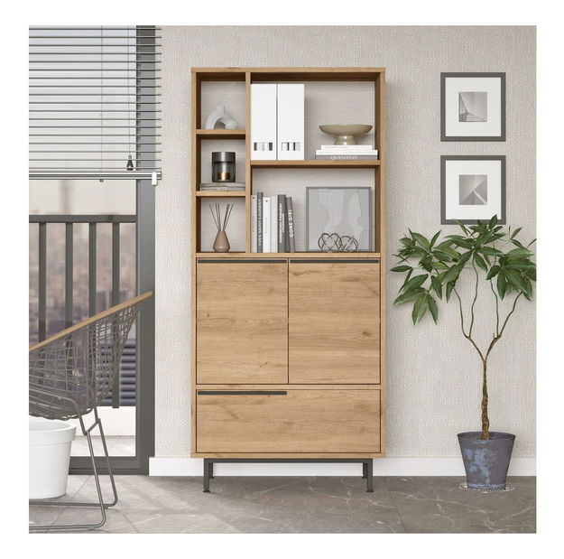 Kuchyňská skříňka Otto 9 B (ořech + černá)