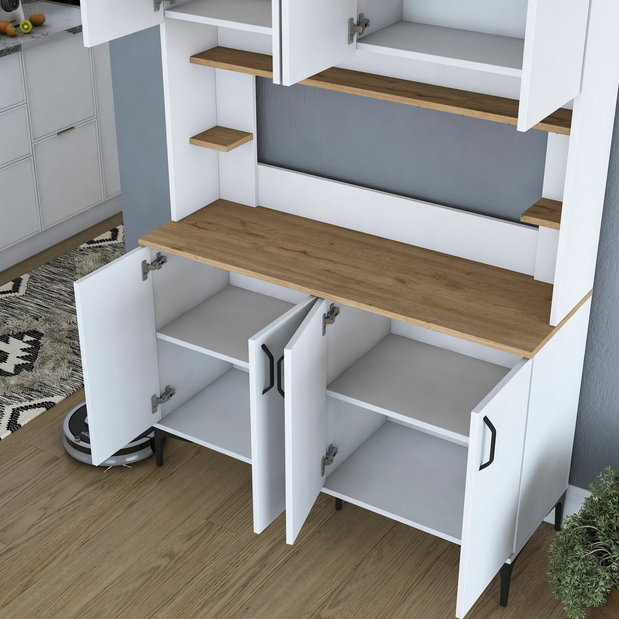 Policová skříň Jeli (bílá)