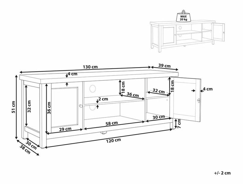 TV stolek/skříňka Holden (šedá)