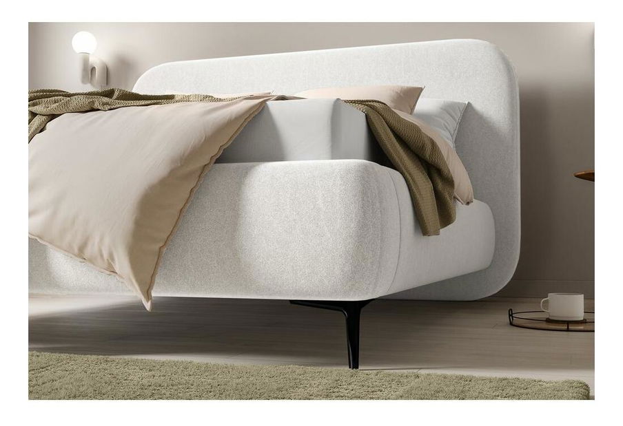 Manželská postel 180 cm Mononoke (s roštem) (béžová + černá) *výprodej