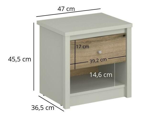 Noční stolek Kodro (kašmír + dub evoke)