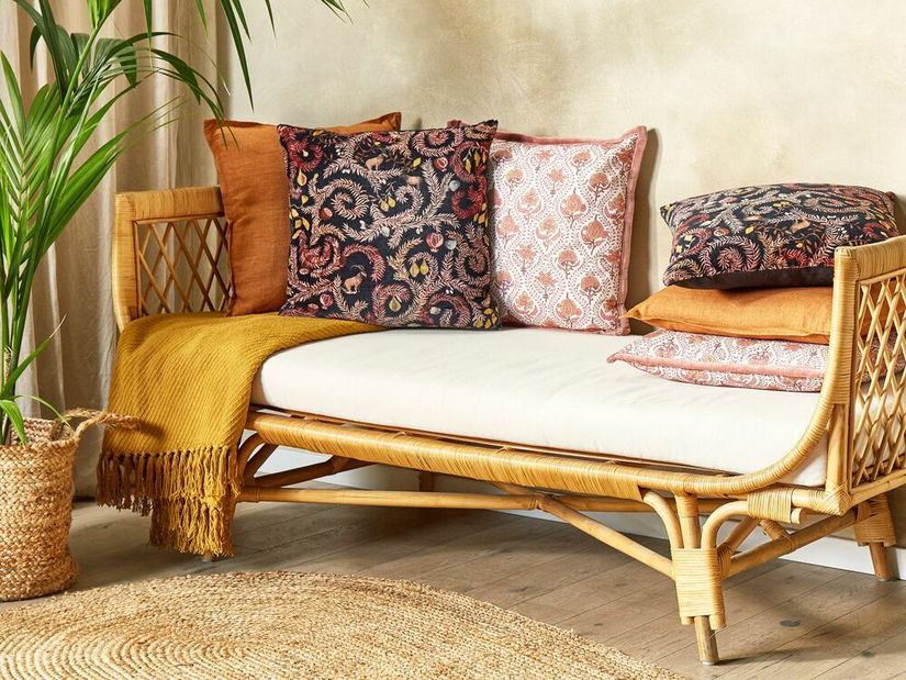 Sada 2 ozdobných polštářů 45 x 45 cm Ricin (černá)