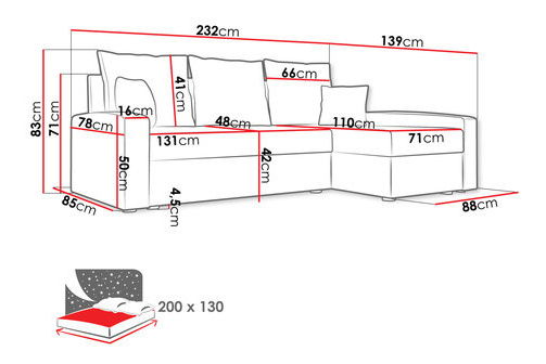 Rohová sedací souprava Pomada (tmavě modrá + černá)