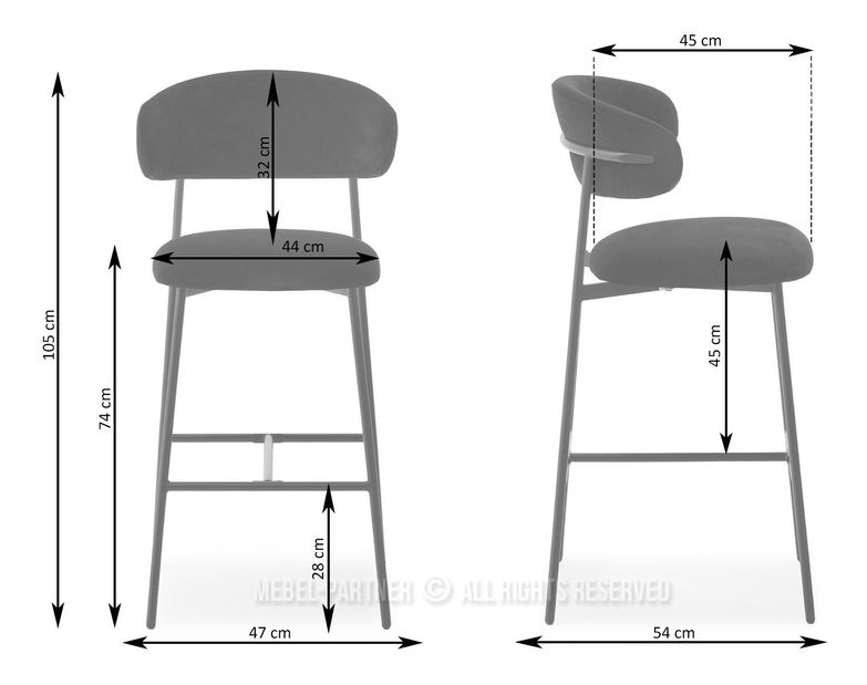 Barová židle Inezenente (černá)