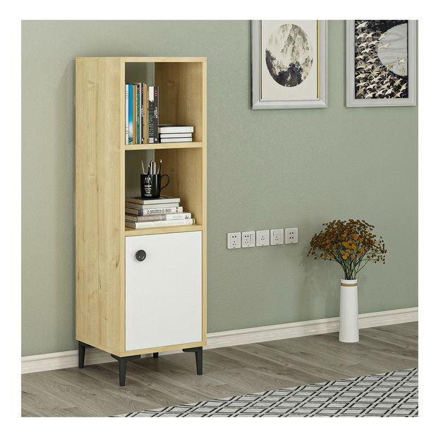 Regál Pububo (dub safírový + bílá)