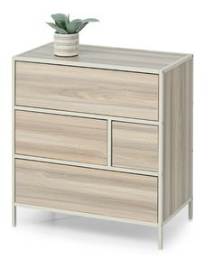Komoda Soren Kom (popelavá béžová + krémová)