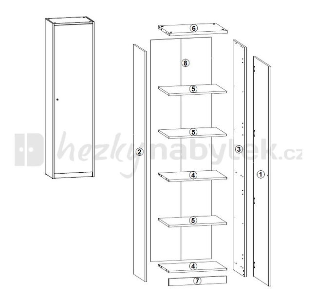 Skříň BRW Lendi REG1D/53