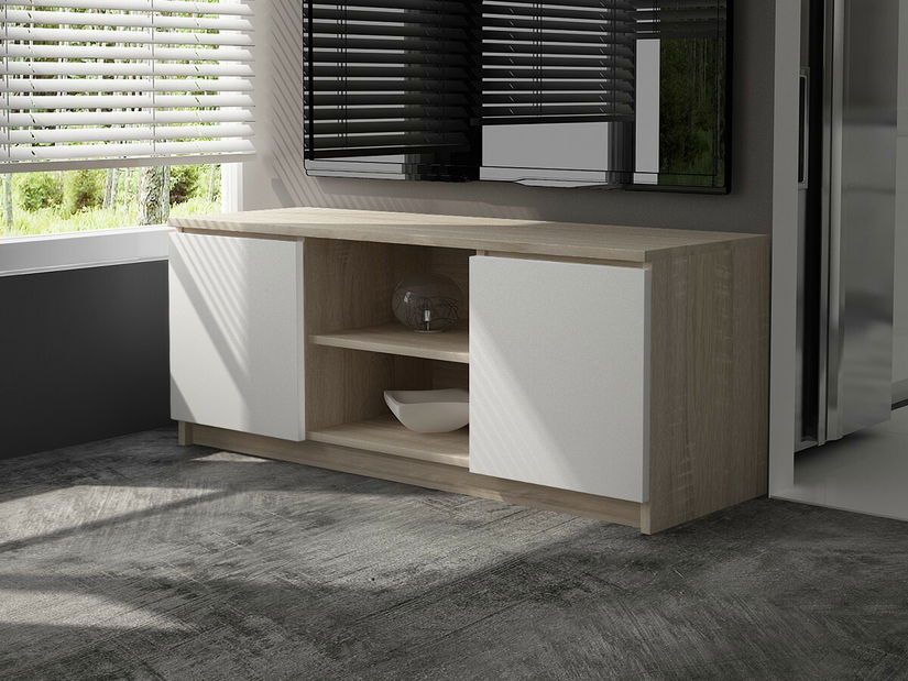 TV stolek Dariel (dub sonoma + bílá)