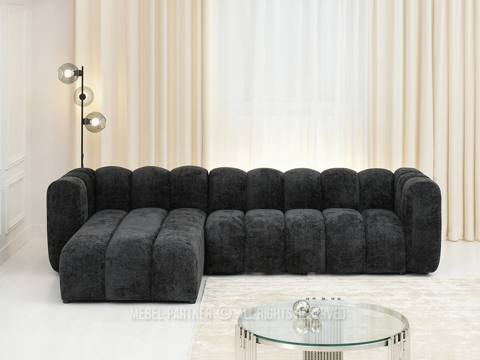 Rohová sedačka Octavos (černá)