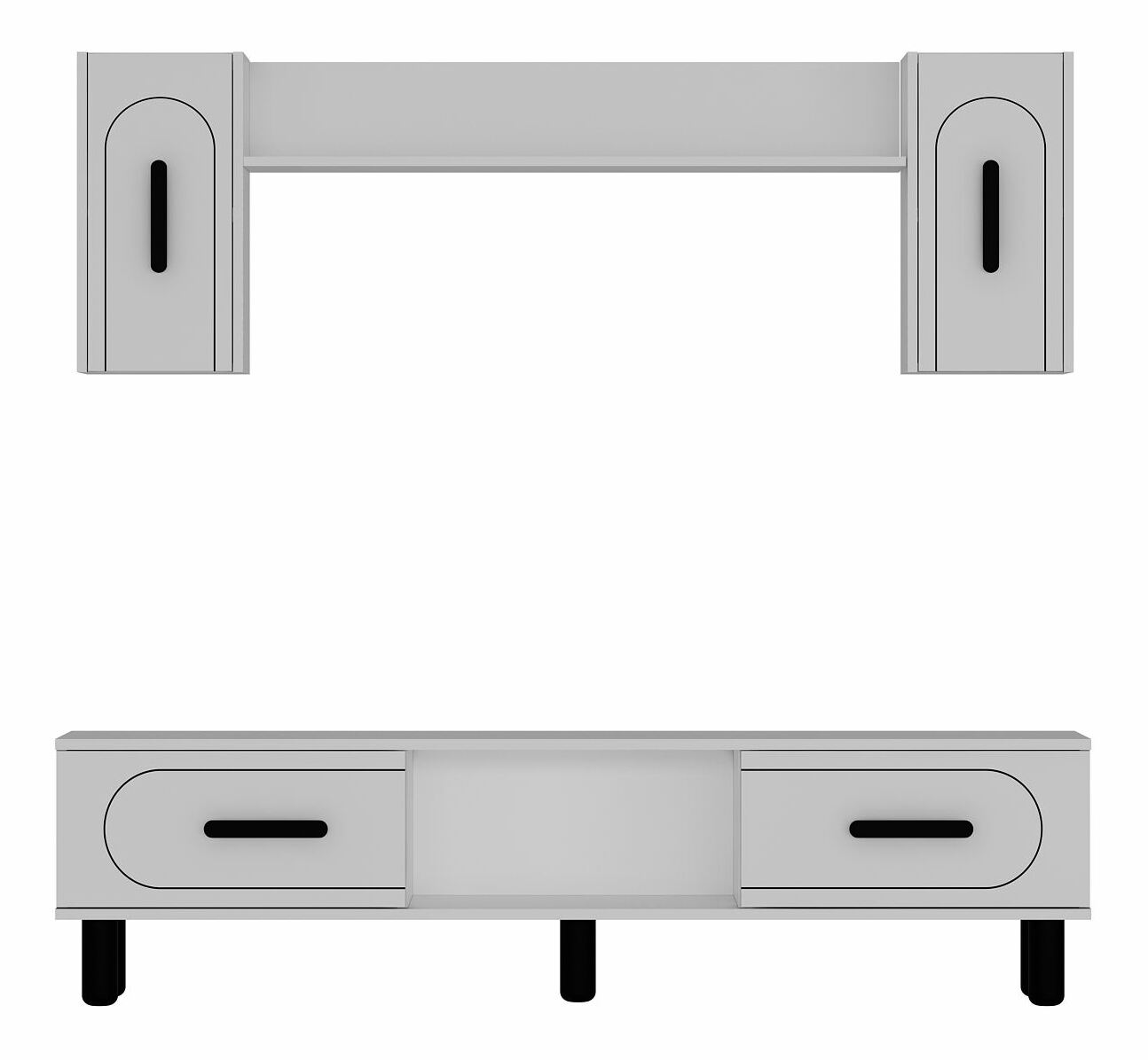 Obývací stěna Yosua (bílá + černá)