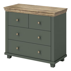 Komoda Elvina S ZJU27 (zelená + dub lefkas tmavý)
