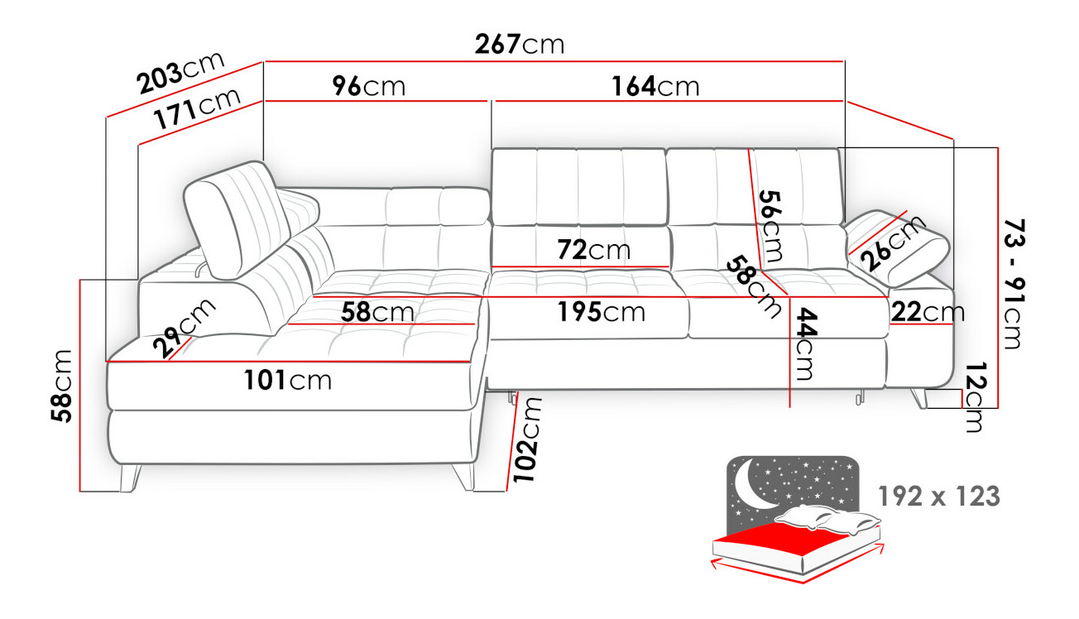 Rohová sedačka Elsie (P) *bazár 