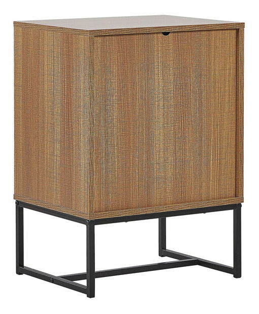 Noční stolek NAVVEA (světlé dřevo + bílá)