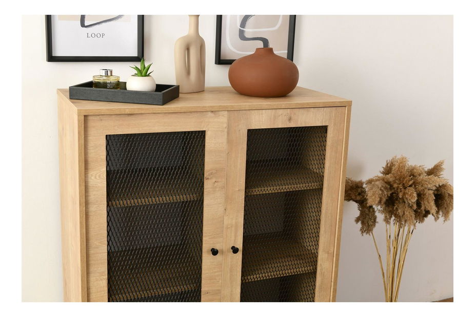 Skříňka Masilu 1 (dub + černá)