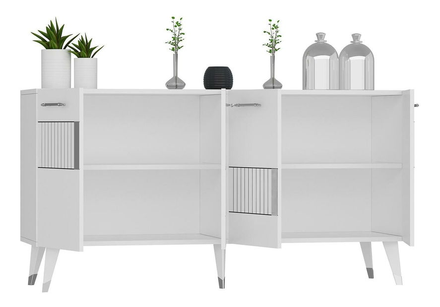 Skříňka Lotoka 2 (bílá + stříbrná)