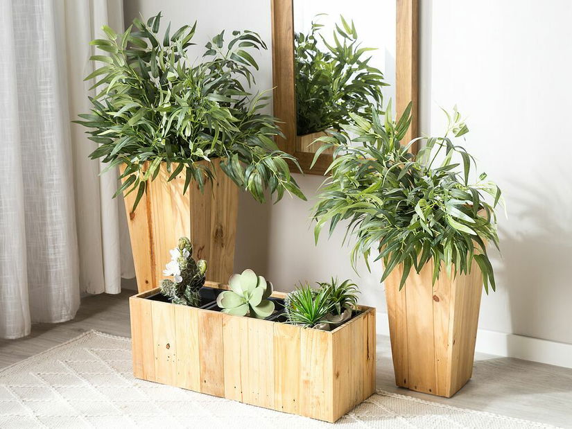 Květináč LOMBARDI 60x28x26 cm (dřevo) (světlé dřevo)