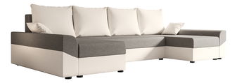 Rohová sedací souprava U Dusk U (krémová + šedá)