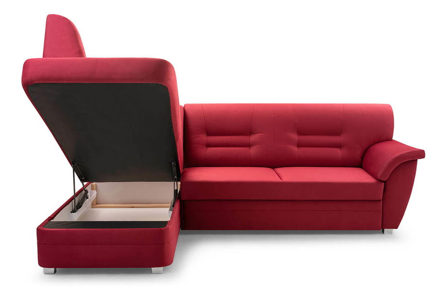 Rohová sedací souprava Janeen (tmavě červená) (L)