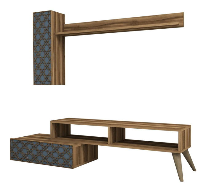 Obývací stěna Komite (ořech + chalcedon)