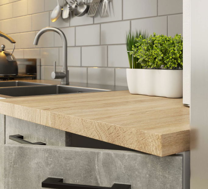 Horní kuchyňská skříňka Ozara W60 60 (bílá + beton)