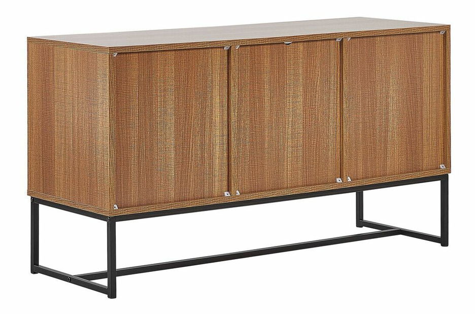 Skříňka NAVVEA (třídveřová) (světlé dřevo + bílá)