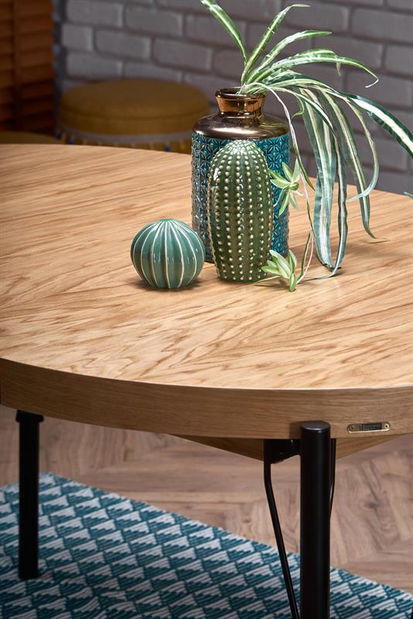 Jídelní stůl Inarus (dub přírodní + černá) (pro 4 až 8 osob)