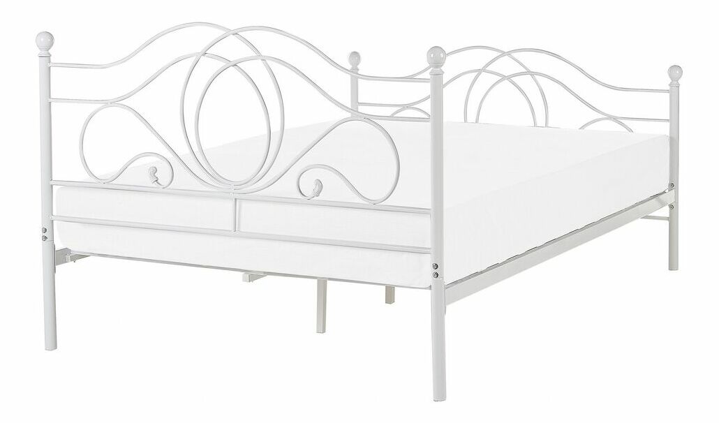 Manželská postel 140 cm Lyrza (bílá)