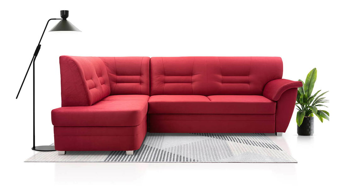 Rohová sedací souprava Janeen (tmavě červená) (L)