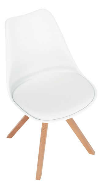 Otočná židle Dolena (bílá ekokůže)