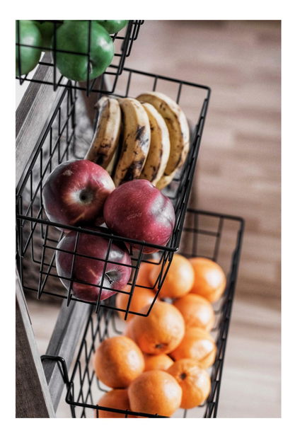 Košíkový stojan Benebu (dub + černá)