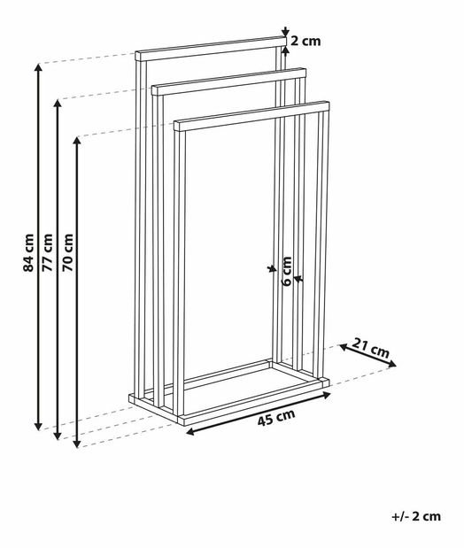Stojan na ručníky Churu (černá + tmavé dřevo)