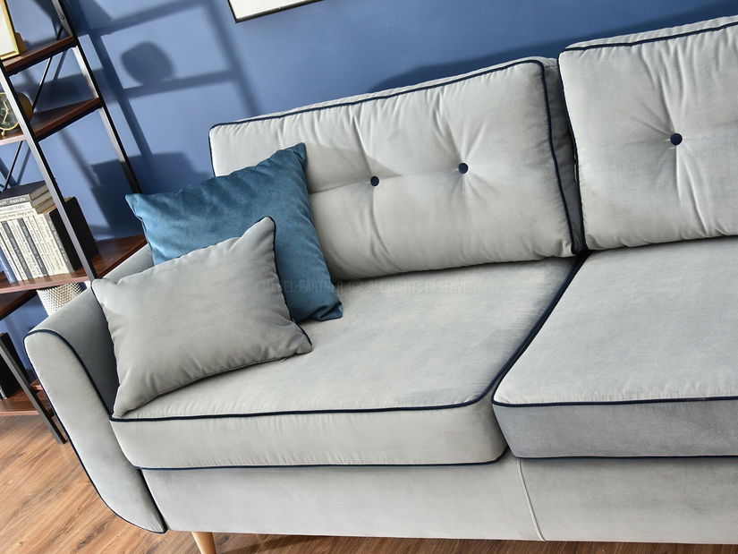 Pohovka dvousedačka Bacteria (modrá + dub)