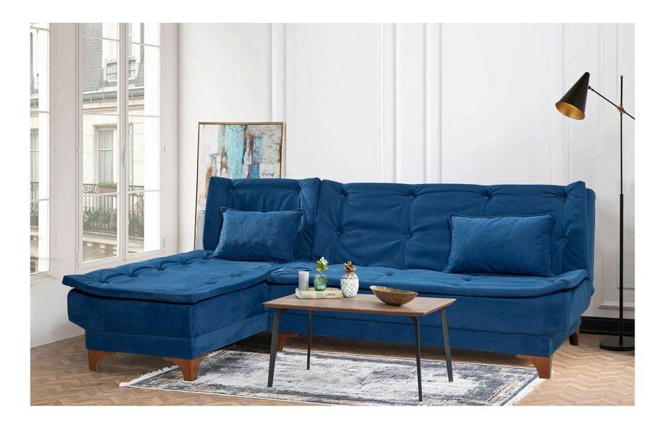 Rohová sedačka Klaudi C (tmavě modrá) (L)