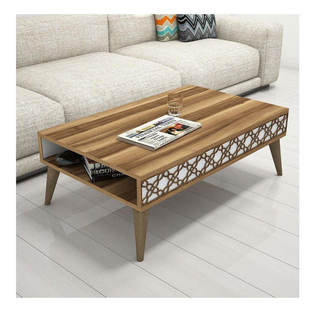 Konferenční stolek Clementine 1 (ořech + bílá)