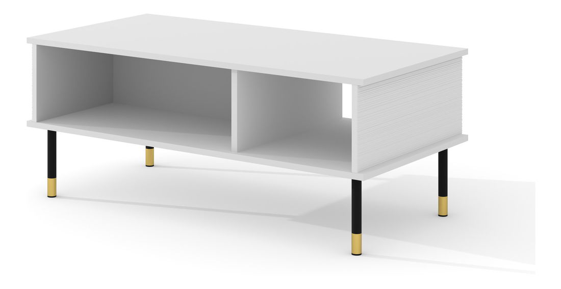 Konferenční stolek Sherlock (bílá + černá + zlatá)