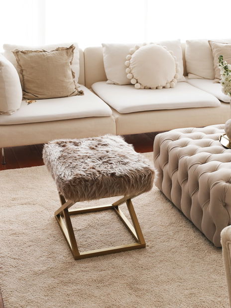 Taburetka Capreza (hnědá + zlatá)