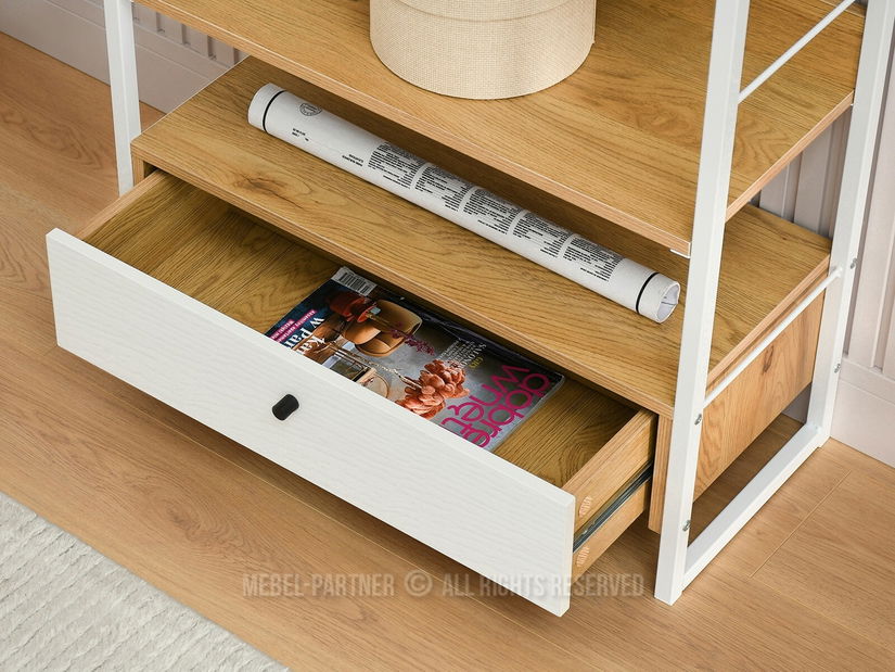 Regál Luca (dub + bílá)