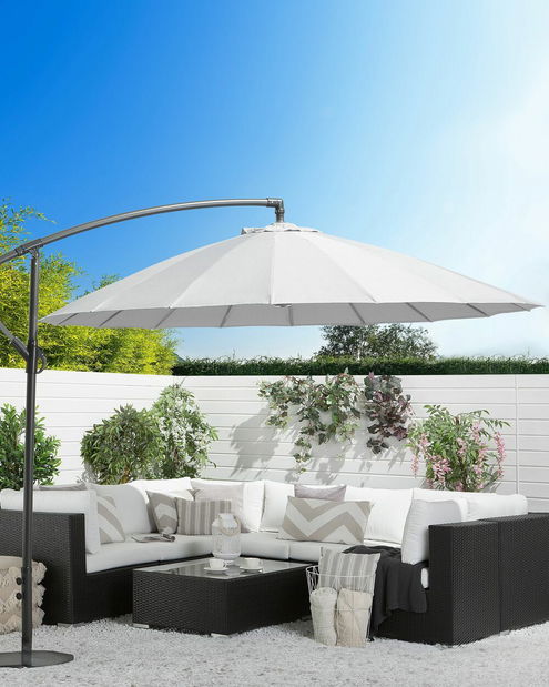 Zahradní slunečník 268 cm CALISA II (polyester) (světle šedá)