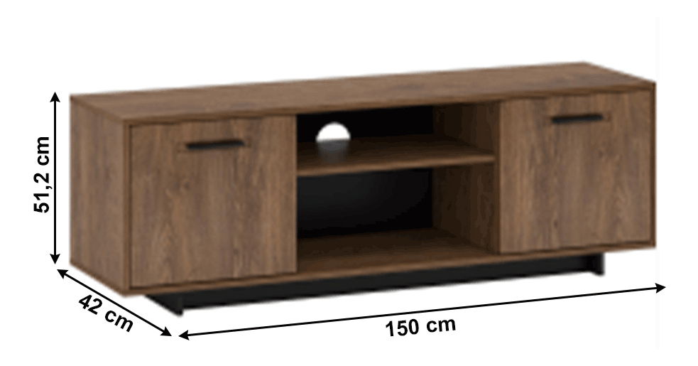 TV stolek Diram B (dub bolzano + černá)