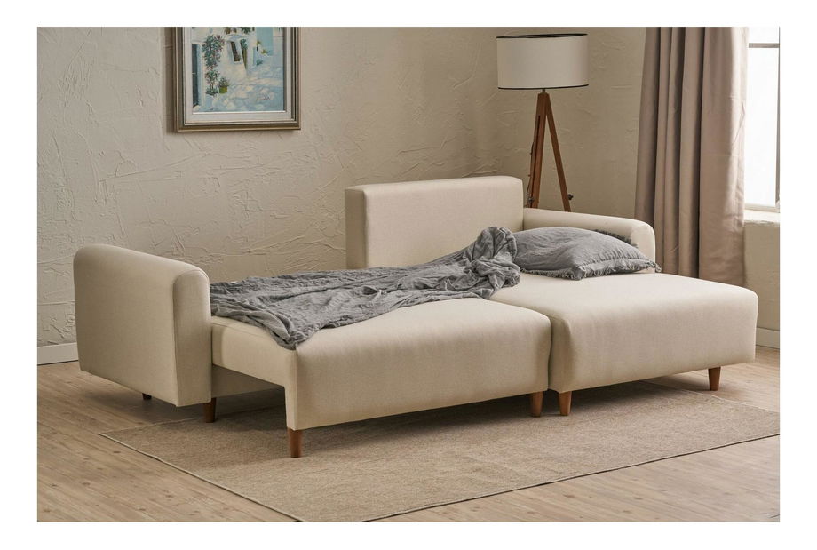 Rohová sedací souprava Minty (P) (krémová)