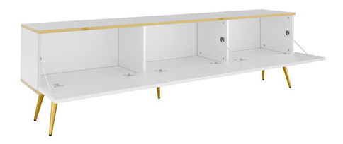TV skříňka Onasewo I (bílá + zlatá)