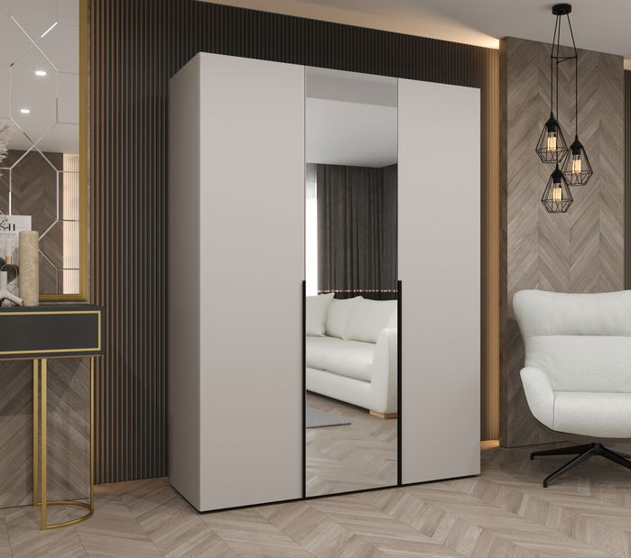 Šatní skříň 150 cm Alice 2 (kašmír + černá)