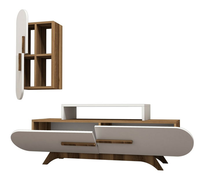 Obývací stěna Dolphie 2 (Ořech + Bílá)