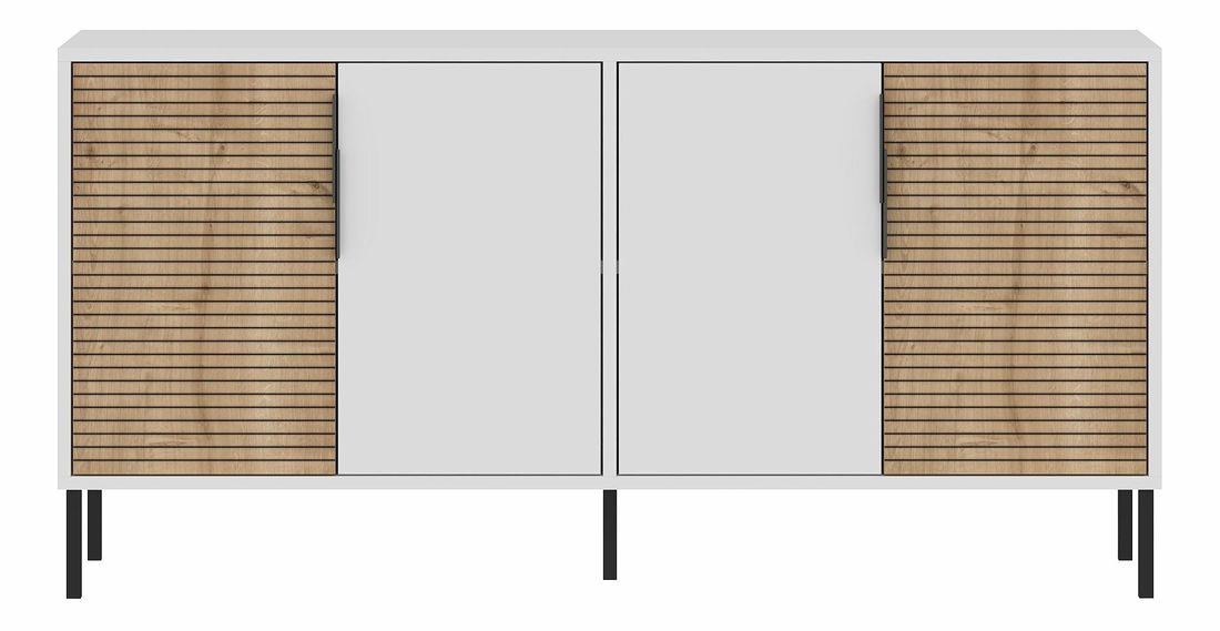 Komoda Zerksa (bílá + dub safírový)