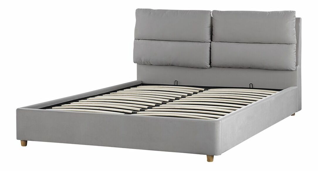 Manželská postel 160 cm Batil (šedá) (s roštem) (s úl. prostorem)