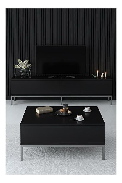  TV stolek/skříňka Vibubi 2 (černá + stříbrná)