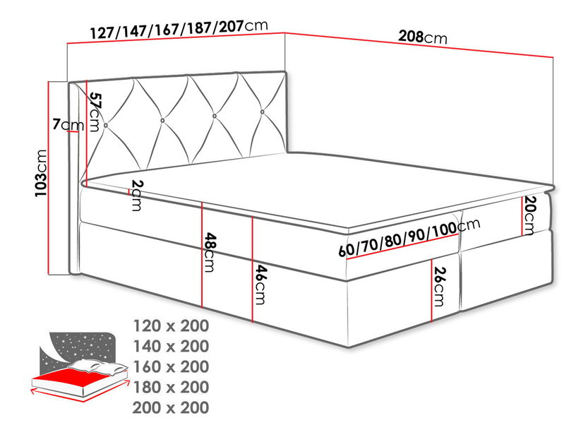 Manželská postel 180 cm Blanchet (světlobéžová)