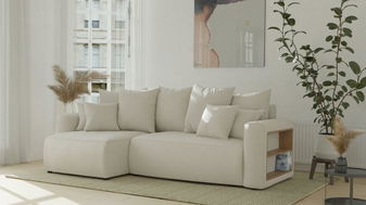 Rohová sedačka Solina (béžová) (L)